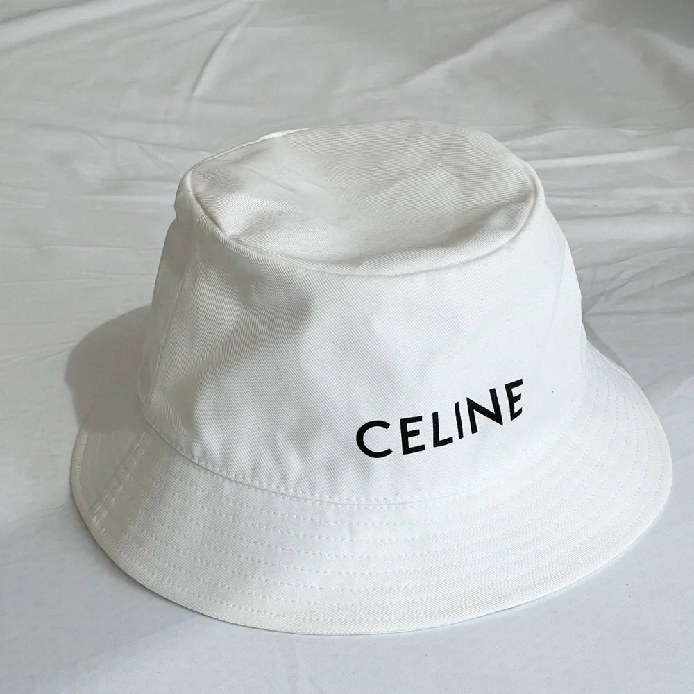 CELINE バケットハット ホワイトL Celine | Accessories | Celine White Bucket Hat | Poshmark